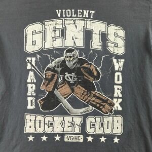 Violent Gentlemen Shirt Mens Large Black Hockey Club Goalie Graphic Tee‎ VGHC